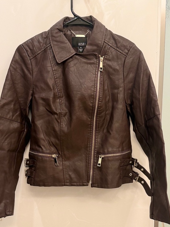 Pre-Owned A.n.a. New Approach Women's Size Petite Small Faux Leather Jacket - Picture 4 of 4